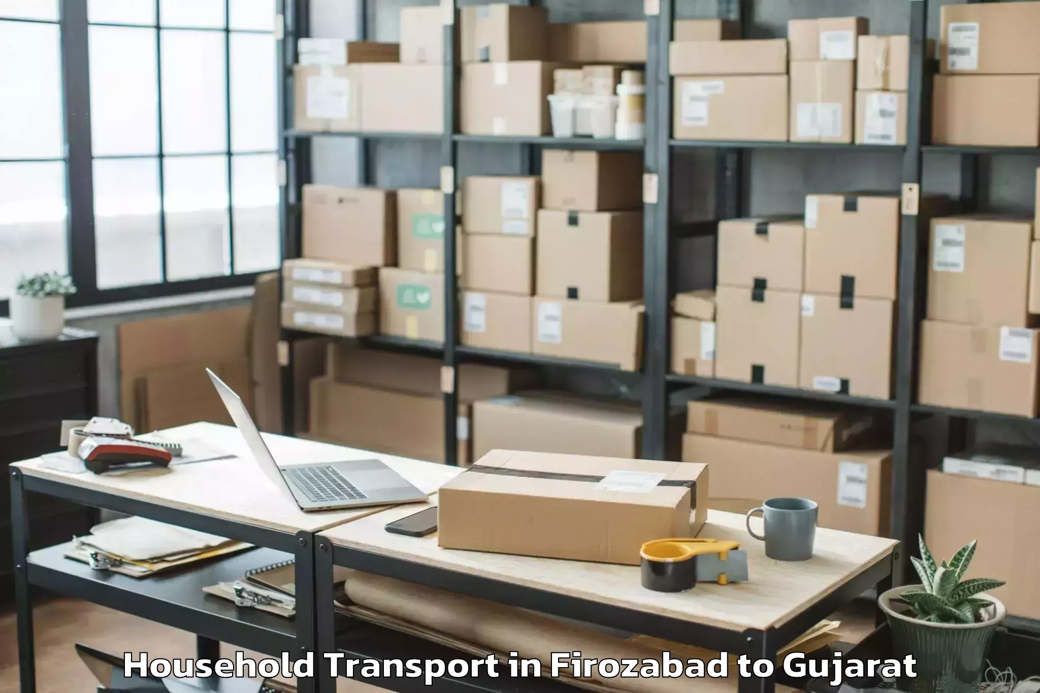 Firozabad to Himmatnagar Household Transport Booking